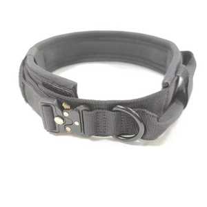 Kerah pelatihan anjing gesper logam dapat diatur kerah hewan peliharaan pengait dan lingkaran poliester mewah - Product Image 5