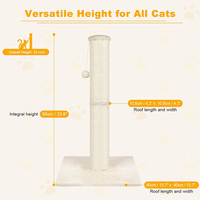 Fabricant personnalisé de haute qualité 100% nature sisal chat griffoir crème unique arbre à chat tour grattoir avec balle jouet