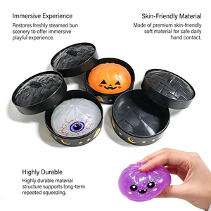 Jouet Squishy Géant Halloween Effet Doux au Toucher, Paillettes Effrayantes, Rebond Rapide, Surprise, Mini Matériau Pectine pour Filles - Product Image 2