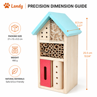 Maison pour insectes en bois massif naturel avec tubes en bambou pour l'approvisionnement professionnel des jardins et la vente au détail