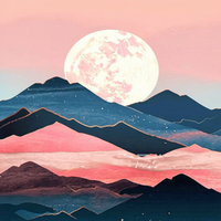 Peinture Diamant 5D Ronde Abstraite Coucher de Soleil Montagne Paysage Kits de Broderie Diamant pour Adultes Décoration Murale Artistique Scénique