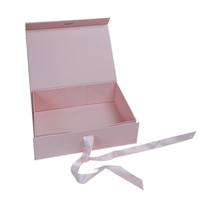 Boîtes à poignée en ruban d'emballage cadeau pliable de luxe personnalisé avec fermeture magnétique