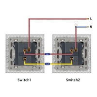 Interruptor de Pared NOVSKI de Nuevo Diseño para Iluminación del Hogar/ Estándar UE 16A 1 Tecla 2 Vías Tamaño 86*86mm
