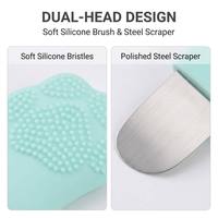 Kit de Nettoyage Facial en Silicone Manuel : Grattoir à Pores en Forme de Patte de Chat et Brosse Nettoyante, Extracteur de Points Noirs en Acier Inoxydable pour un Nettoyage Facial en Profondeur