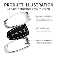 Étui de couverture de clé de voiture en silicone en métal de luxe de service professionnel