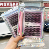 Effet 3D fait à la main segmenté auto-application bricolage Extension de cils ruban de grappe prédécoupé cheveux synthétiques 0.07mm ventilateur cils