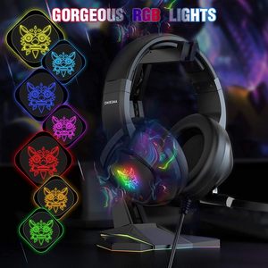 Auriculares <span class=keywords><strong>ONIKUMA</strong></span> <span class=keywords><strong>K19</strong></span> RGB con luz LED, sonido envolvente 7,1, cancelación de ruido, auriculares con micrófono para juegos para o PS4 PS5 XBOX PC Gamer - Product Image 4