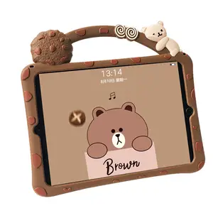 New Colorful Children Cute Cartoon Foldable Kickstand Kids Rugged Silicone Tablet Case For Ipad Mini 4 5