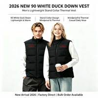 Nouveau Gilet d'hiver léger à col montant pour homme 2026 – Veste en duvet directement de l'usine, livraison directe