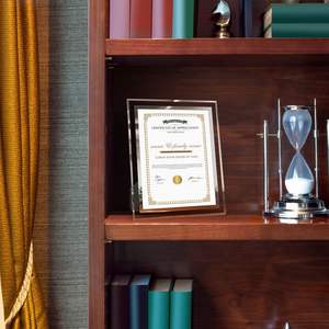 Cadre photo en verre cristal argenté personnalisé 8x10 Certificat de brevet Affichage de table Vertical Horizontal Certifié BSCI Fait à la main - Product Image 5