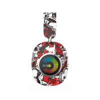 Casque sans fil BT640 pour peinture, casque de jeu graffiti, casque stéréo supra-auriculaire, casque BT avec micro LED