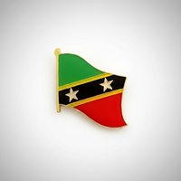 GREPAS GIFTS Épinglette drapeau de St Kitts de 1 pouce, épinglette patriotique mondiale pour chapeau