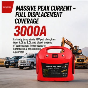 Démarreur de <span class=keywords><strong>Voiture</strong></span> Portable 12V à Supercapacitateur, <span class=keywords><strong>Batterie</strong></span> d'Appoint d'Urgence avec Pinces, Bloc d'Alimentation d'Urgence 12V 3000A de Puissance Maximale - Product Image 3