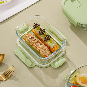 Boîte à lunch <span class=keywords><strong>en</strong></span> <span class=keywords><strong>verre</strong></span> Bento ÉCO-FRIENDLY, récipient de stockage <span class=keywords><strong>en</strong></span> <span class=keywords><strong>verre</strong></span> pour la cuisine, couvercles verrouillables, design minimaliste, compatible micro-ondes et lave-vaisselle - Product Image 2