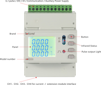 Compteur multi-circuits Acrel ADW200-D16-4S pour module CT multi-canaux, compteur d'énergie intelligent IoT sans fil avec écran LCD