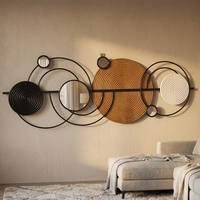 Miroirs muraux en métal pour la décoration intérieure de la maison, 120,02*3,18*43,18CM, miroir décoratif en bois et en métal à poser au mur