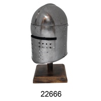 Casque ancien en fonte d'argent, casque de chevalier à armure médiéval pour la décoration de la maison, en vente