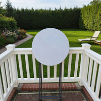 Table de bar ronde pliante portable, table à manger avec plateau en plastique et structure en métal, table de cocktail pour fête, mariage, événement