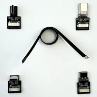 Kabel Adaptor FFC Konektor USB2.0 FPC Super Flat Right Angle 90 Elbow Tipe-A/USB-C/Micro-B/Mini-B Male untuk Data & Pengisian Daya FPV