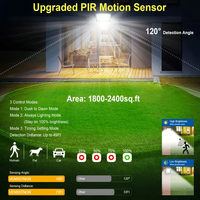 Projecteur solaire IP65 COB LED 400W avec télécommande, batterie à charge rapide, angle de faisceau 120° et intensité réglable