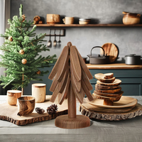 Ensemble de sous-verres en bois en forme d'arbre de noyer noir naturel de haute qualité pour tapis et tampons de tasse à café