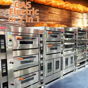 Thương mại chuyên nghiệp nhỏ gaz gas và điện nướng bánh mì duy nhất đôi boong Baker Pastry Lò Nướng Bánh thiết bị với hơi nước - Product Image 1