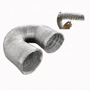 DFV-A12-5M 5 "x 5m Type de feuille du conduit flexible en aluminium Alu. Fabricant de conduits flexibles en feuille d'aluminium-Argent