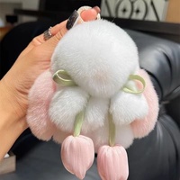 Mignons boutons de manchette en fausse fourrure de lapin, mini poupée en peluche lapin couché, sportif, toutes saisons, breloque pour livre et sac, cadeau