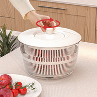 GREENSIDE Ecologische Huishoudelijke Plastic Multifunctionele Groente Droger Handmatige Spin Droger Salade Spinner Fruit Afdruiprek