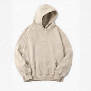 Sweat-shirt à capuche surdimensionné pour homme, couleur unie, en molleton bouclette, décontracté, pull d'automne avec poche avant, coupe classique - Product Image 4