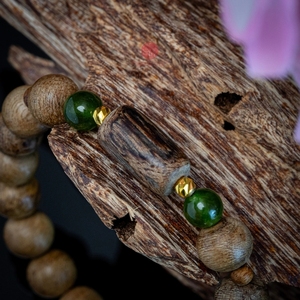 Pulsera de Madera de Agar Natural para Niños, Abalorios de Madera Genuina, Amuleto de la Suerte, Regalo de Joyería para Niños - Product Image 2