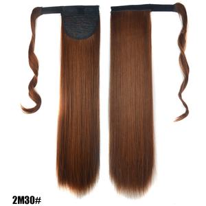 Extensions de Queue de Cheval Enveloppantes de <span class=keywords><strong>22</strong></span> Pouces, Extensions de Cheveux à Clipser, Cheveux Raides Naturels Marron Gris, Postiche - Product Image 5
