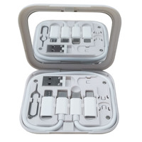 Multifunctionele USB-adapterkabel conversie-opbergdoos type C kabel met USB A naar type C micro-omvormer en telefoonhouder