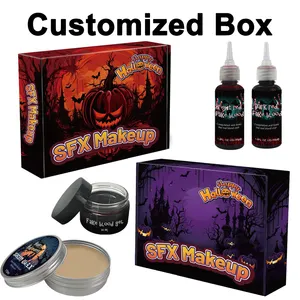 KHY Halloween Costume Party Stage Special Effects Wound Scar Skin Nose Wax Putty Vampire False Blood Washable SFX Makeup Set