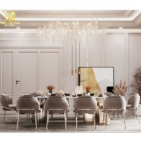 Meubles de salle à manger modernes, ensembles de table et de chaises simples pour 8 luxe