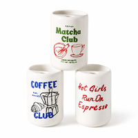 Tasse en céramique grès au design minimaliste avec slogan original, pour café, expresso et matcha, ODM pour la maison, la cuisine et le bureau