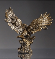 Ornement en résine d'aigle bronze Art Déco, animal, écologique, décoration de table de salon, cadeau multifonctionnel
