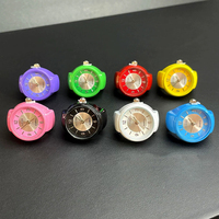 Anillo de Reloj Digital Cuadrado Y2K Minimalista con Baño de Color Caramelo Personalizable, Regalo de Moda, Anillo de Reloj de Dedo de Cuarzo Arcoíris