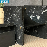 Tabouret moderne en marbre noir Nero Marquina fabriqué en pierre naturelle 100% pour salon salle à manger hôtel café extérieur