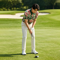 Chemise de golf pour homme avec motifs personnalisés de qualité supérieure, extensible dans 4 directions, légère, respirante, anti-humidité, protection UV, manches courtes