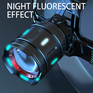 Güçlü güç su geçirmez emniyet lambası far başkanı işık 18650 baş feneri USB şarj edilebilir zumlanabilir far - Product Image 2