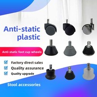 Pieds de chaise pivotants en plastique antistatiques modernes roulettes universelles de tabouret roulettes d'accessoire à base filetée roulettes de meubles chaise de bar