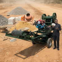 Concasseur à Mâchoires PE250*400, Machine de Concassage Mobile pour Pierre, Petit Concasseur de Roches avec Convoyeur, Équipement de Concassage Portable