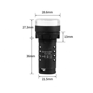 AD16-22SS màu kép dẫn chỉ số màu đỏ và màu xanh lá cây 12V 24V 220V thí điểm tín hiệu đèn với ánh sáng đôi 22mm nhựa - Product Image 2