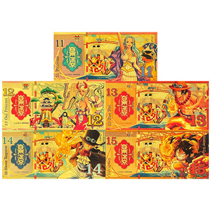 Tarjeta de Billete de Papel Metálico Dorado con Diseño de Capitán Pirata de Anime Japonés, 5 Diseños, Regalo Coleccionable - Product Image 1