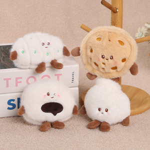 Llavero de peluche de la serie de alimentos al por mayor, amuleto para bolso del Festival del Bote del Dragón, juguete suave de lindo dumpling y rollo de flores para niños - Product Image 3