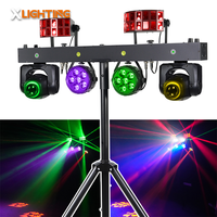 Ensemble d'éclairage DJ portable avec support, nouveau modèle Gig Bar, 2 projecteurs LED PAR 6x5W RGBW 4-en-1, lumière disco mobile