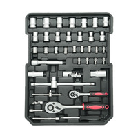 Juego de Herramientas Completo de 187 Piezas en Caja de Aluminio con Ruedas, para Mantenimiento General del Hogar y Bricolaje