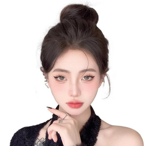 Wilderness Self-Tied Bun Hair <b>Tie</b> High Temperature Wire Fully Hand Woven Wig Ponytail For Miss Ancient Style Updo - Product Image 1