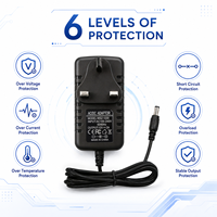 Adaptateur secteur AC/DC 24W avec protection contre les surtensions, prise UK 12V 2000mA, pour commutateur réseau et imprimante (vente en gros)